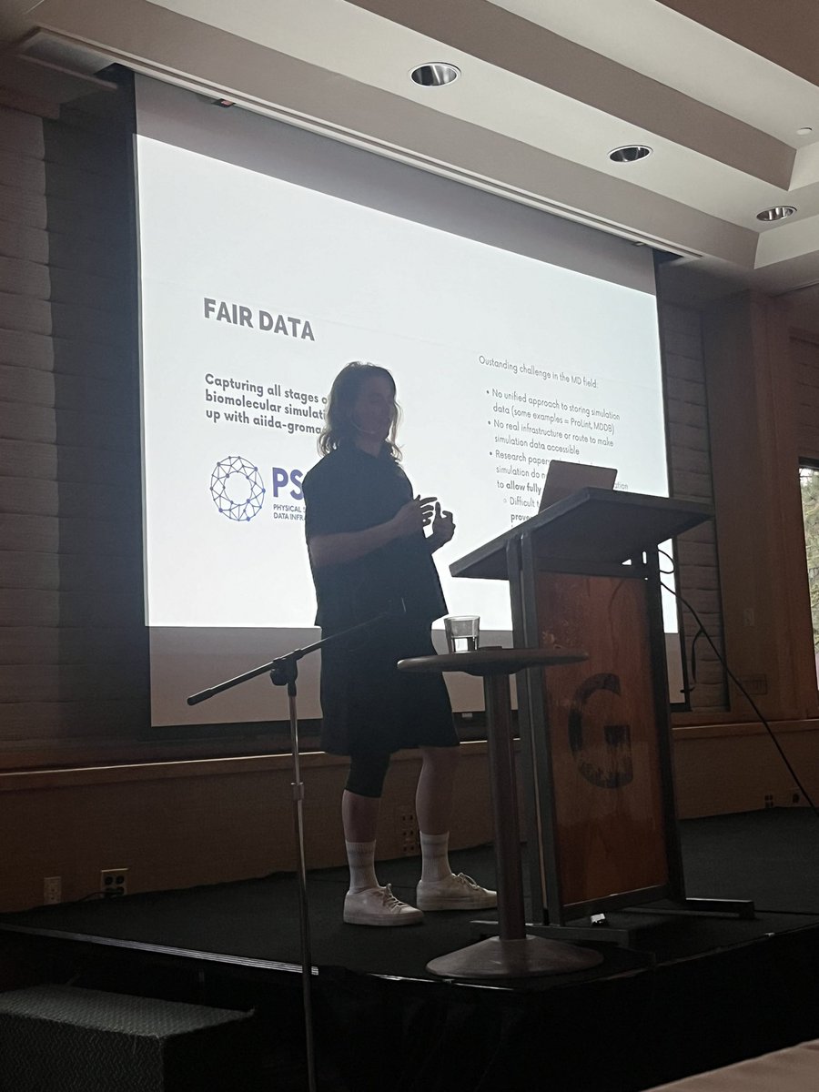 The <a href="/ccpbiosim/">CCPBioSim</a> speaker at the Tahoe membrane biophysics meeting was Dr Sarah Rouse from <a href="/imperialcollege/">Imperial College London</a>. 
She discussed both her exciting work on the role of cholesterol on membrane protein function &amp; also fair data and reproducibility in MD simulations.