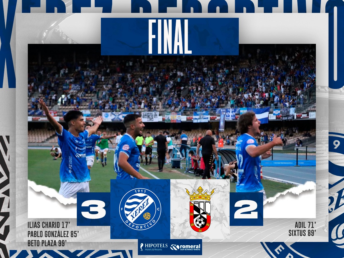 XerezDFC's tweet photo. 120' ⏱️⚽ | 3️⃣-2️⃣ | 🏁 ¡¡FINAAAAAL!! ¡¡FINAAAAAL!! ¡¡FINAAAAAL!!

🗣️ ¡¡𝐄𝐥 #XerezDFC 𝐞𝐬𝐭𝐚́ 𝐞𝐧 𝐥𝐚 𝐟𝐢𝐧𝐚𝐥!!

💙🤍 #XerezCeutaB ⚫⚫ https://t.co/J6I2fj1IOX