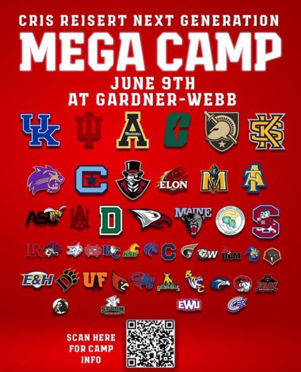 Gardner Webb Camp Tomorrow‼️<a href="/CoachM_Cummings/">Mike Cummings</a> <a href="/CoachMorookian/">John Morookian</a> <a href="/CoachDarveau/">Jeremy Darveau</a> <a href="/Coach_Stad/">Alex Stadler</a> <a href="/CoachBucar/">Dave Bucar</a> <a href="/WendyLaurent55/">Wendy Laurent</a> <a href="/RRACKLEY9/">Coach Ranier (Rack) Rackley</a>