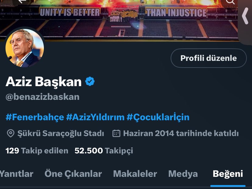 52.500’te kaldık Aziz Yıldırım destekçileri bu kadar mı yüklenin rt yapıp destek bekliyorum.