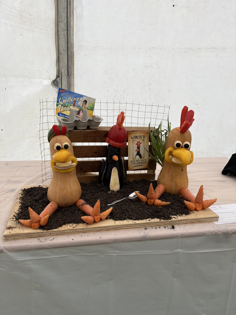 CreativeChick3n's tweet photo. You’d Butternut Escape Mrs Swedey’s Farm!! Here’s my entry for the Lambeth Country Shows Veggie sculpt competition! Please like the Instagram post on the link below to vote for mine (every like counts) Thank you chucks and chicks 🐤
@aardman 

https://t.co/UnFc9Ms7SS https://t.co/rQhUCRUDSt
