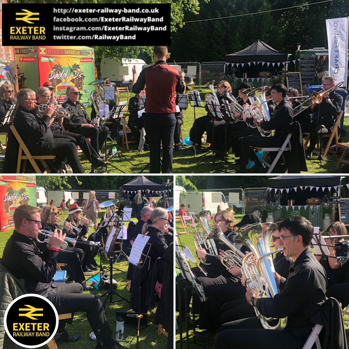 RailwayBand's tweet photo. A beautiful afternoon in the sunshine at Bovey Tracey Craft Festival ☀️🎺🎶
#railwayband https://t.co/nNdoadk6W2