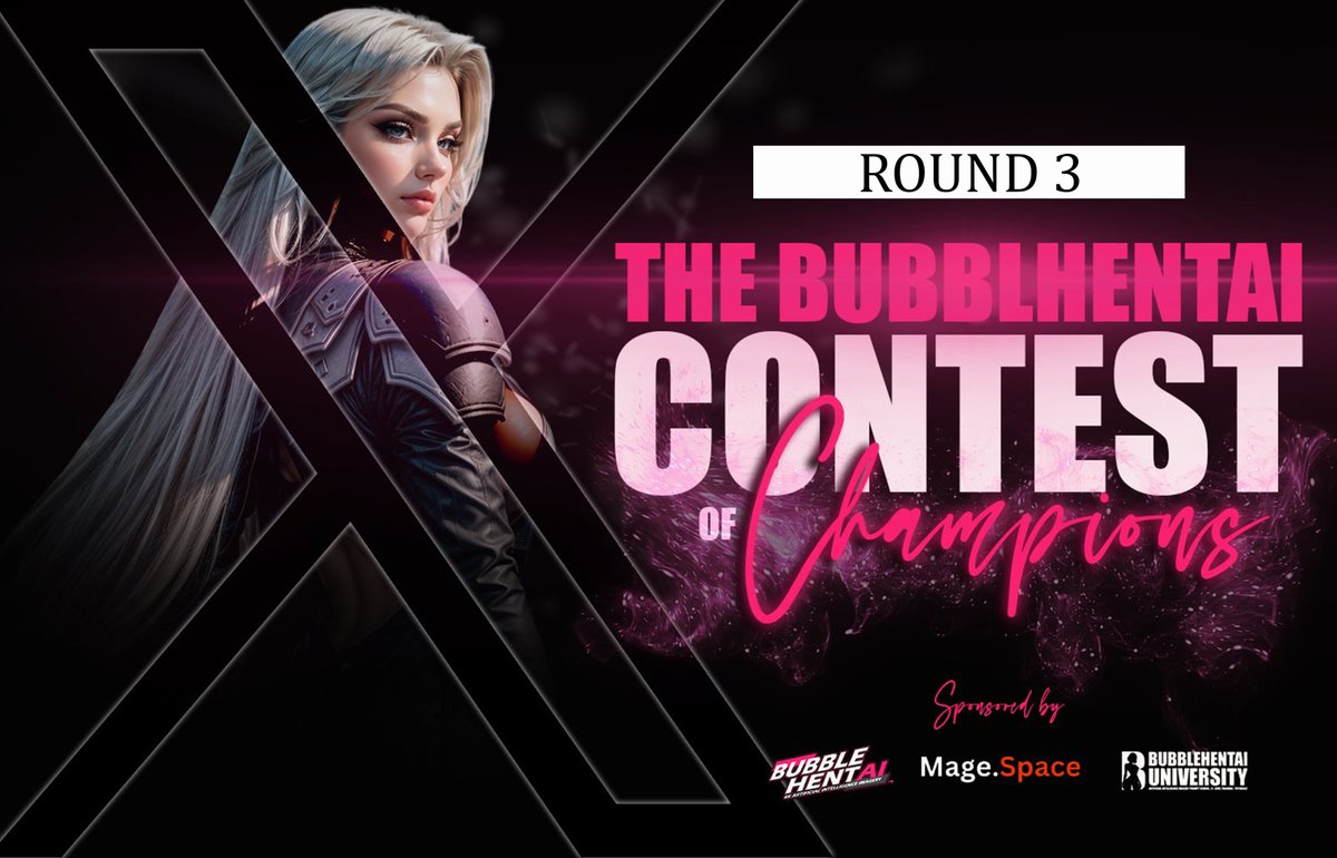 BubbleHentAI (@bubblehent_ai) on Twitter photo Round three of the BubbleHentai Contest of Champions is here! Here are your Quarterfinal participants!
Round Three Bracket
@Rexrty1180842 vs <a href="/ExistentialCryp/">Existential AI</a>
<a href="/KettleworksAI/">Kettleworks</a> vs @Sciffy_AI
<a href="/k_ai_ros_/">k_ai_ros_ π° // $5 Commissions: OPEN</a> vs <a href="/TheMoleManZero/">MoleManZero</a>
<a href="/bluebunny996/">Blue Bunny π°</a> vs <a href="/Rometheus27/">π
πΎπΌπ΄π
π·π΄π
π
</a>
Good luck to all the Round three of the BubbleHentai Contest of Champions is here! Here are your Quarterfinal participants!
Round Three Bracket
@Rexrty1180842 vs <a href="/ExistentialCryp/">Existential AI</a>
<a href="/KettleworksAI/">Kettleworks</a> vs @Sciffy_AI
<a href="/k_ai_ros_/">k_ai_ros_ π° // $5 Commissions: OPEN</a> vs <a href="/TheMoleManZero/">MoleManZero</a>
<a href="/bluebunny996/">Blue Bunny π°</a> vs <a href="/Rometheus27/">π
πΎπΌπ΄π
π·π΄π
π
</a>
Good luck to all the