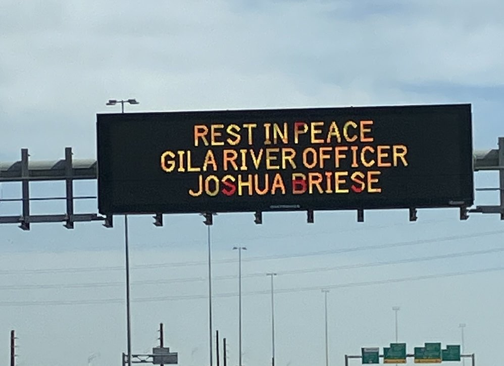 rdavisfox10's tweet photo. RIP Fallen ⁦@GilaRiverPolice⁩ Officer Joshua Briese your sacrifice will never be forgotten #fox10phoenix https://t.co/06aRRtMErS