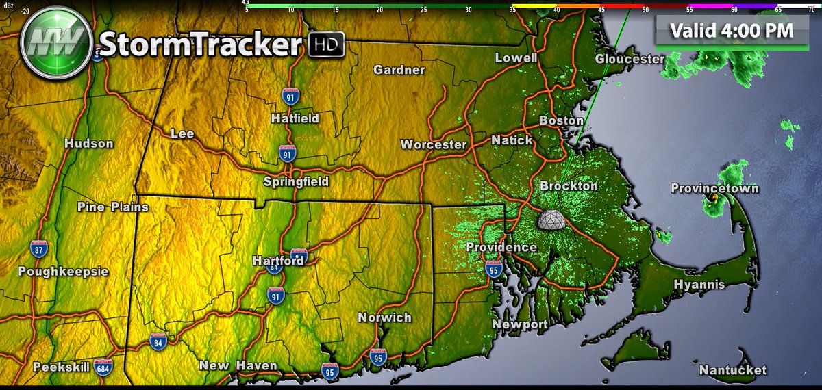 Good afternoon! It's a fairly nice day out there across #SNE, featuring partly to mostly cloudy skies, a few isolated showers, and temperatures mainly in the 70s: