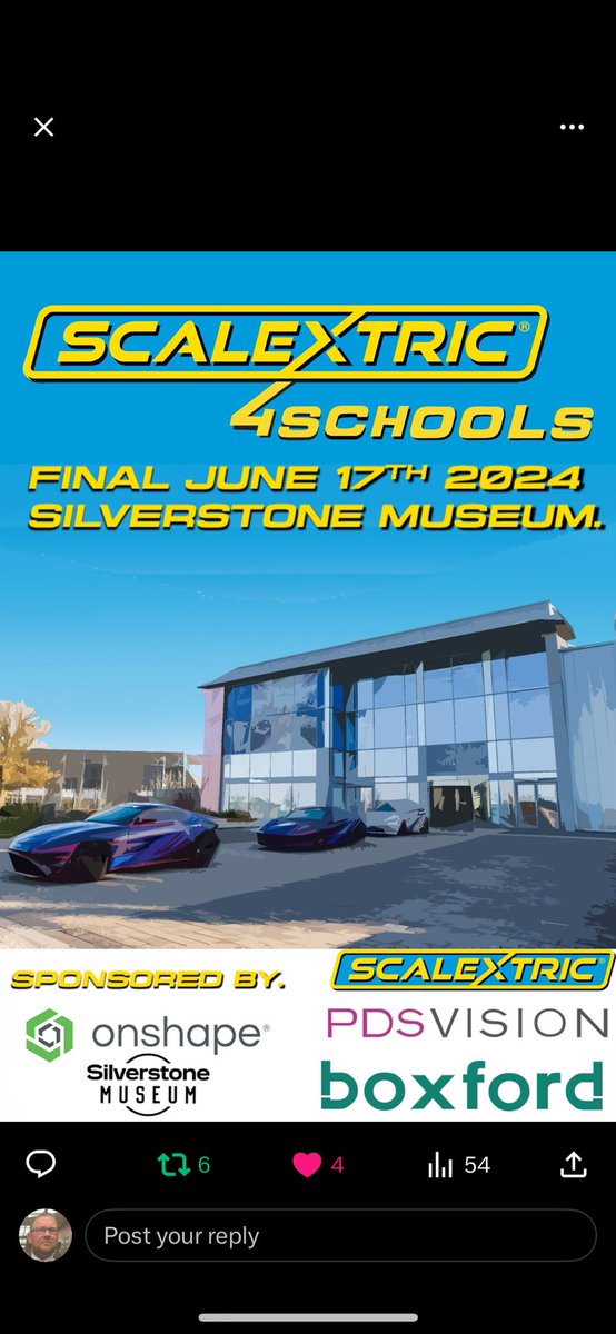 Can you  help <a href="/SkySportsF1/">Sky Sports F1</a> . Our D&amp;T department runs the <a href="/Scalextric4Sch/">Scalextric4Schools</a> STEM competition in our spare time. As a surprise for all taking part we would love for someone to give up 5 minutes of their time to record a short motivational video to be played during the welcome.