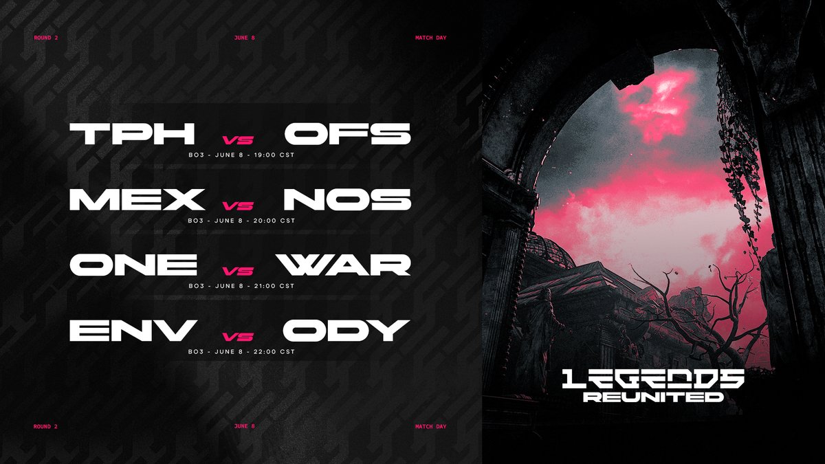 TeeGamingOrg's tweet image. LEGENDS REUNITED              
Gears 5
GAME DAY

📅Sábado 8 Junio
⏰19:00 hora Mex
📺Transmisión: 
twitch.tv/teegamingorg

Enfrentamientos:
🕖19:00 Hrs 
@CasaDePapelGG vs @OFSL_Gaming 

🕗20:00 Hrs
@MexKingdomESP vs @NostalgiaGnesis 

🕘21:00 Hrs
#OneX vs #Warriors

🕙22:00…