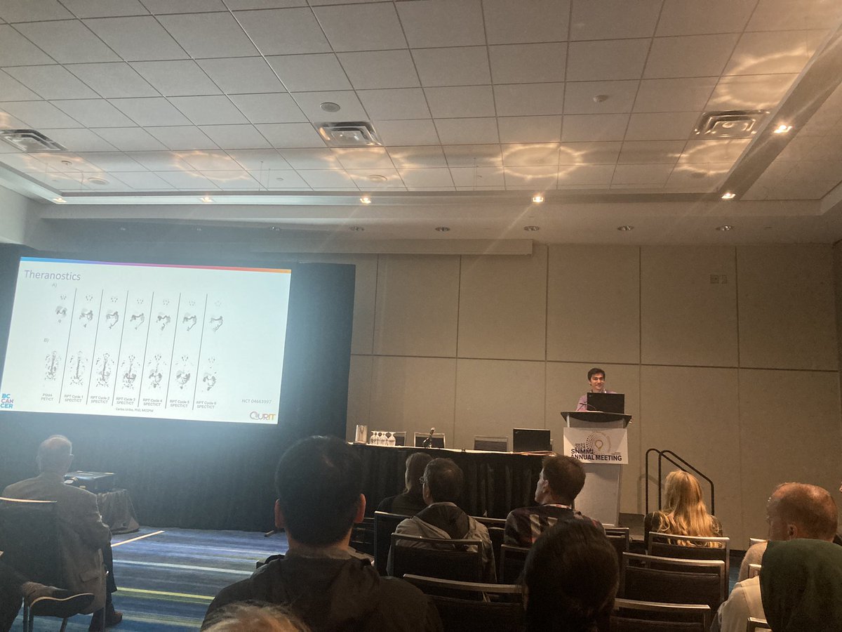ArmanRahmim's tweet photo. Amazing #snmmi24 talk by @CarlosUribeM on why radiopharmaceutical therapy is a different beast than external beam radiotherapy and chemotherapy, and how to do proper dosimetry and move towards personalization.   
@SNM_MI https://t.co/UUdGUqTJwS