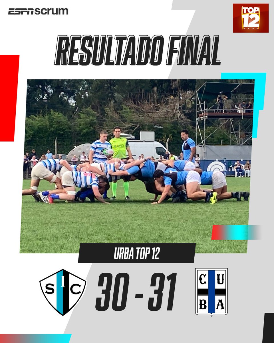 ⚫️🔵 En la última jugada del partido, <a href="/cubarugby_vqv/">CUBA_VQV</a> llegó al try y se llevó la victoria por la mínima ante el SIC por 31-30.

⭐ Mirá todo el #URBATop12 en
<a href="/StarPlusLA/">starplusla</a>.  

#MiraloEnStarPlus
