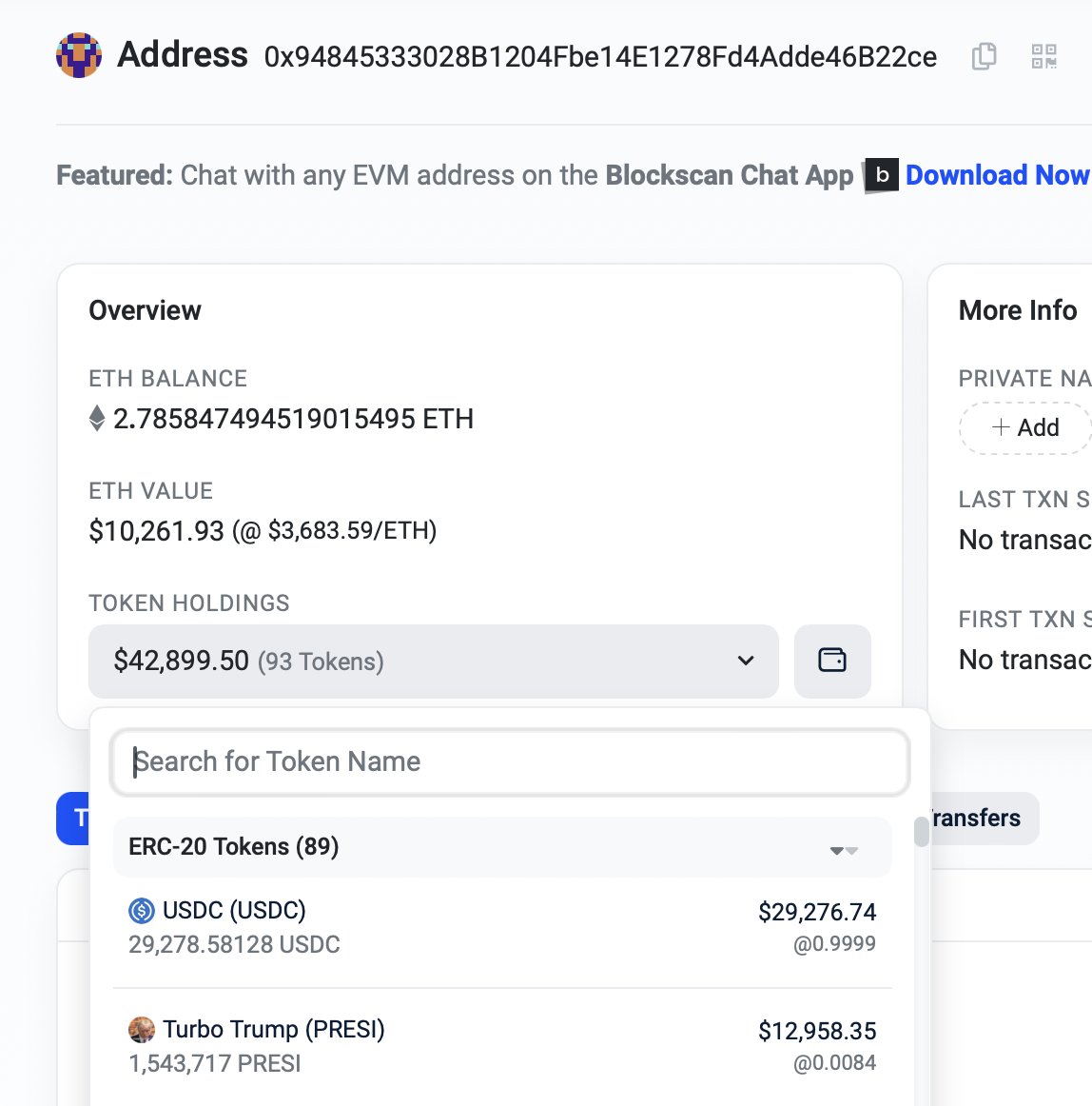 Turbo Trump has donated more than 3% of $PRESI (worth more than $12,000 currently), making #Trump the second larger holder, and his largest hold on #BaseChain 

Trump For President ! 

#MAGA <a href="/Cobratate/">Andrew Tate</a> <a href="/DonaldJTrumpJr/">Donald Trump Jr.</a> <a href="/jessepollak/">jesse.base.eth</a> <a href="/realDonaldTrump/">Donald J. Trump</a>
<a href="/WINRED/">WinRed</a>