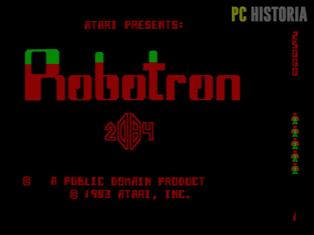 PC__Historia's tweet photo. #Robotron 2084 (#Atarisoft, 1983). Un gran port para #IBM #PC en #CGA, del icónico y frenético #arcade desarrollado el año anterior por Viz Kidz y lanzado por #Williams. De las conversiones más fieles de Atarisoft para nuestro PC. Pura violencia electrónica pixelada! 🤖 https://t.co/fep7fXyBTm
