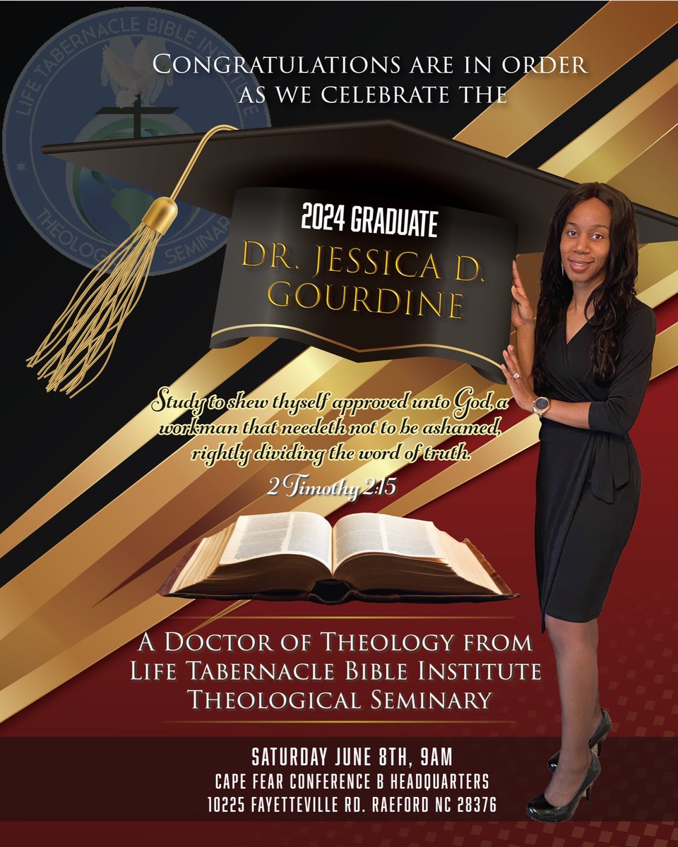 JessicaGourdin2's tweet photo. To God Be All the Glory! His ways aren’t always our ways, but in the end He remains faithful!!!! 🙌🏾 #Dr.Gourdine 👩🏽‍🎓 https://t.co/sBTB9cHl70