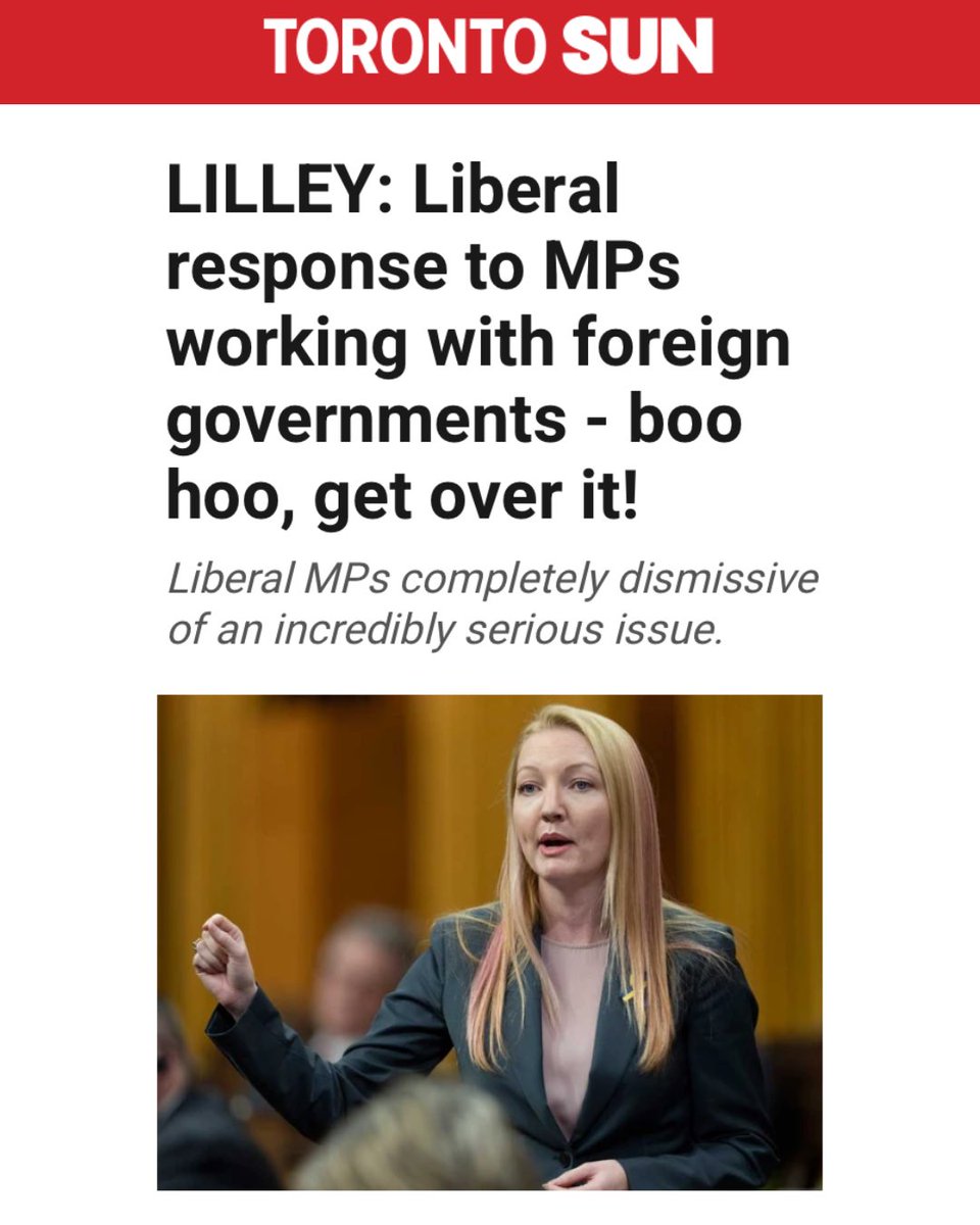 PierrePoilievre's tweet photo. “LILLEY: Liberal response to MPs working with foreign governments - boo hoo, get over it!”

Sign to release the names: https://t.co/k9zgklAb66

https://t.co/1RNNP0yXbx https://t.co/zS3q5xpzVR