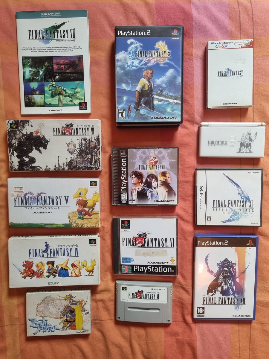 Stumbled upon my old Final Fantasy collection while visiting my mom. 😍 Couldn't find 7 and 9 though, my favorite ones 😭