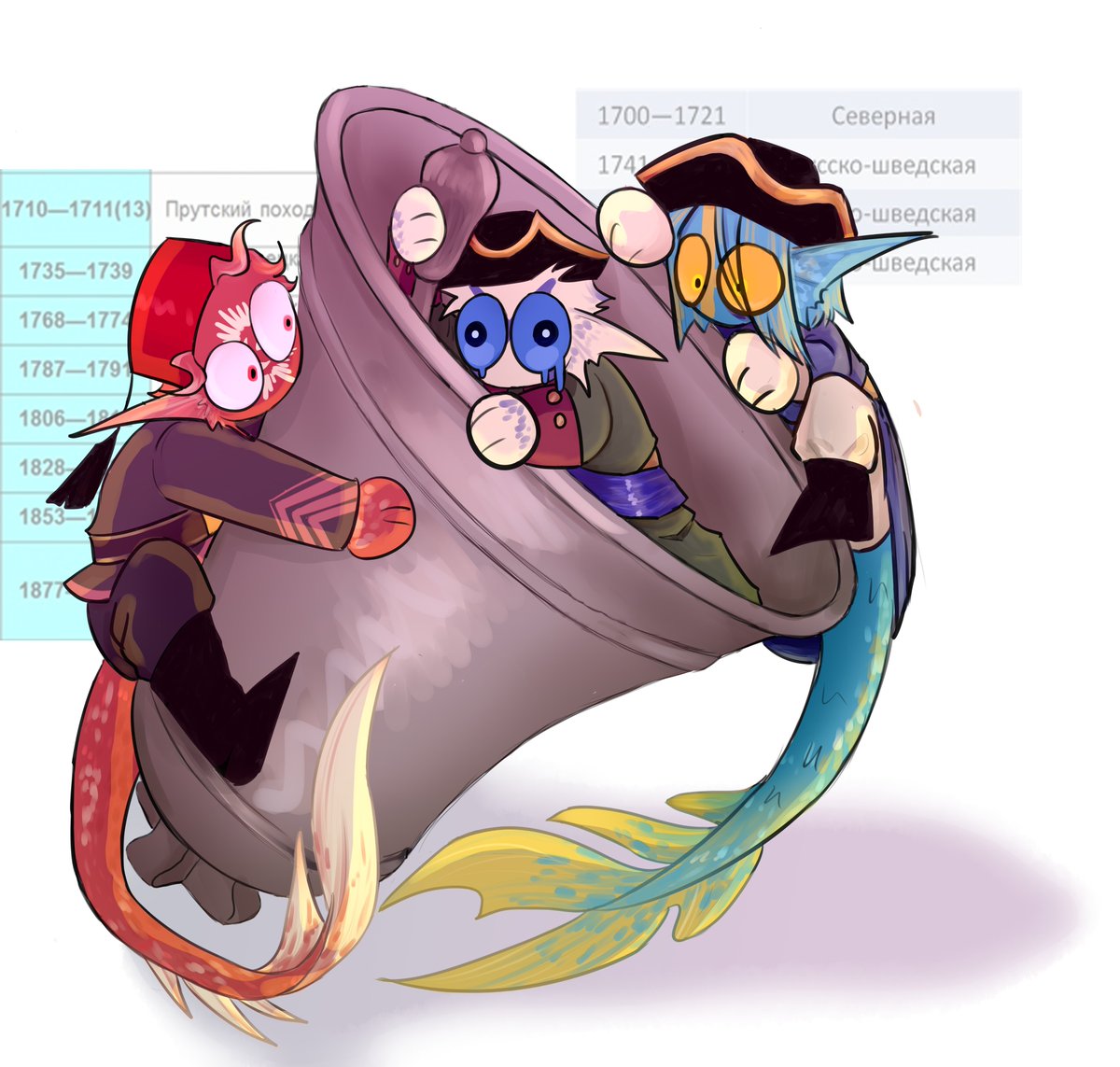 Ruboeb's tweet photo. pidorasiki 

#OttomanEmpire 
#SwedishEmpire 
#RussianEmpire 
#CountryHumans 
#CH 
#SwedishFleet 
#OttomansFleet 
#RussianFleet https://t.co/zbRPzI9PUV