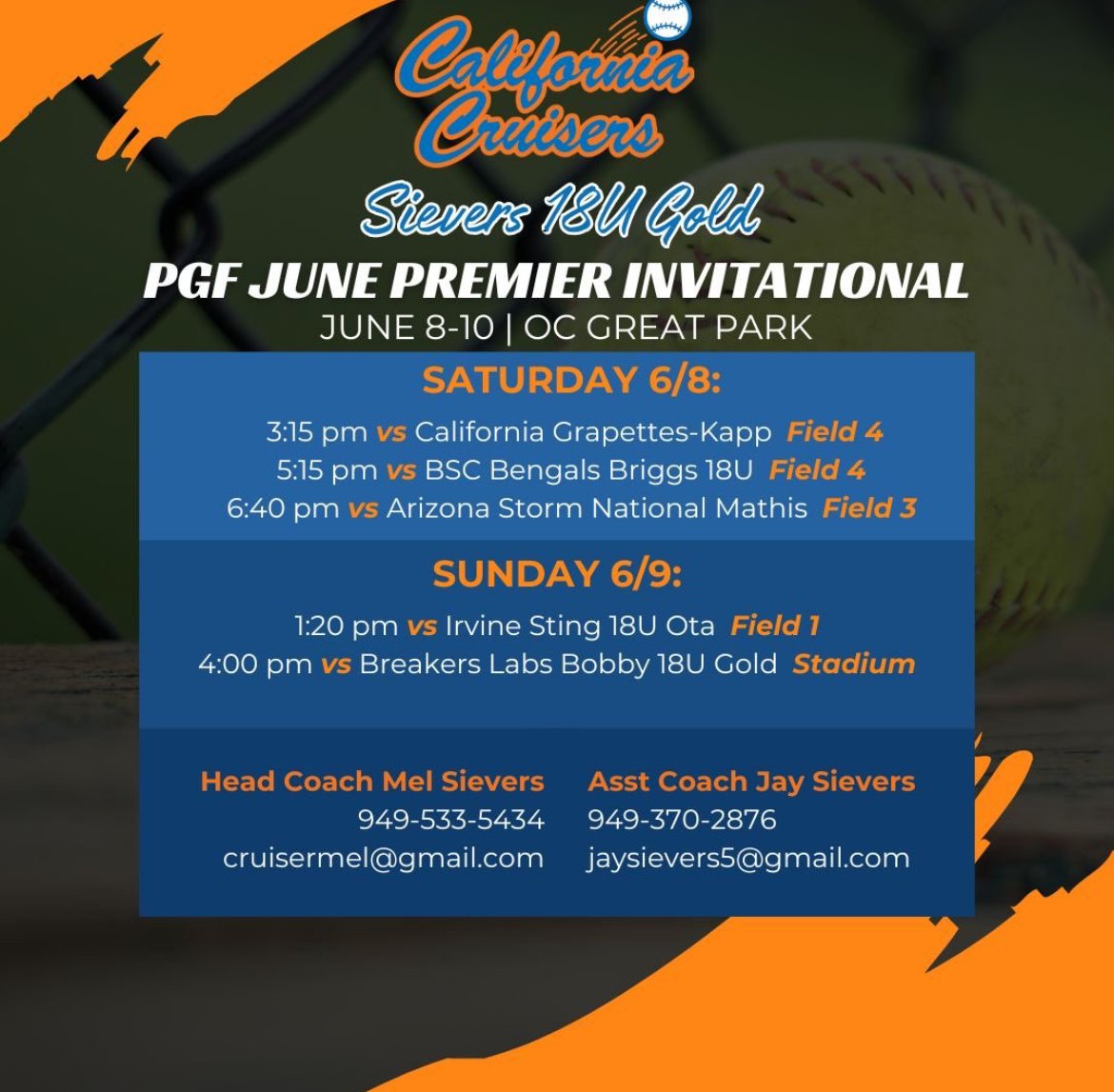 RyanPead1's tweet photo. @UCR_CoachPalmer Would love to have you come and watch a couple of games at the OC Great Park this weekend! https://t.co/8mFoJP0nCN
