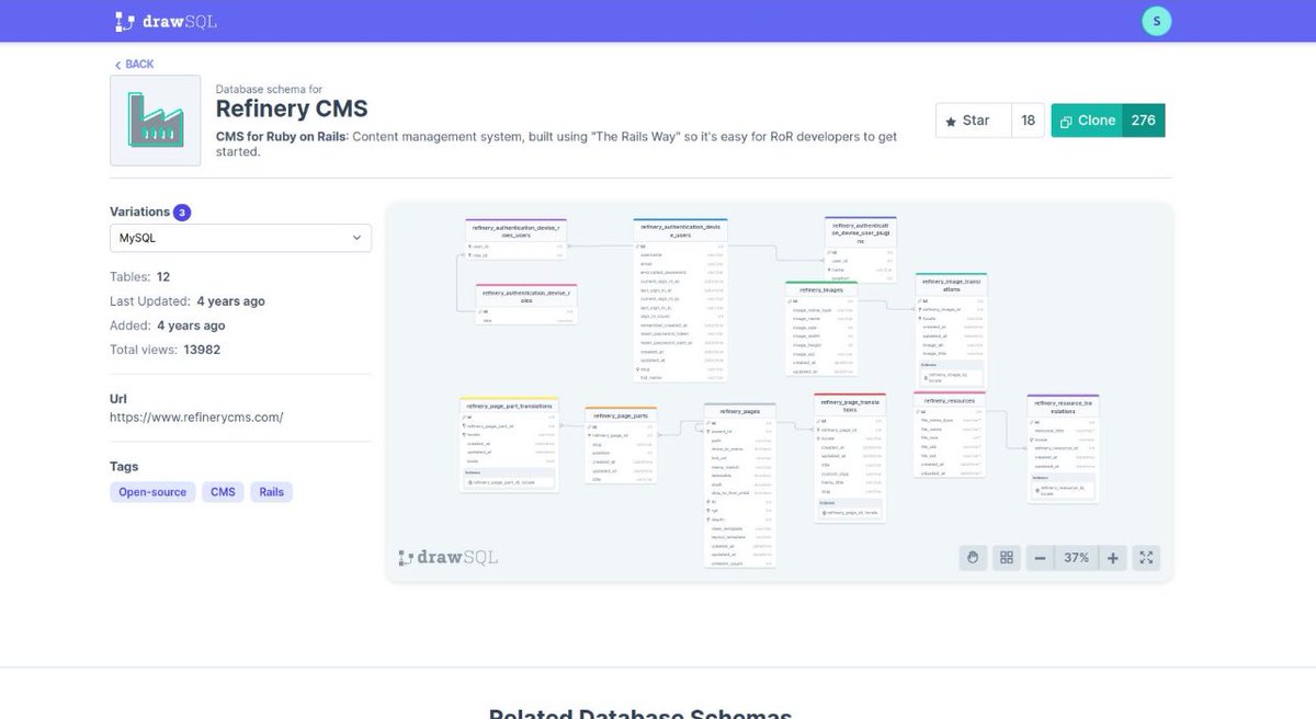 AdelDeveloperX's tweet photo. لو عايز تطور من نفسك في ال database design تعالا اقولك حاجة ممكن تفيدك

فيه website حلو جدا اسمه drawsql ال website ده بيخليك تقدر ترسم diagrams للداتابيز، وفيه ميزة قوية جدا وهي diagrams لل projects ال open source، ال webiste ده فيه diagrams لمشاريع open source كتير تقدر تتعلم منها وتشوف الناس التانية فكرت ازاي في design ال database، هسيبلكم لينك ال website في ال comments .

الرابط : https://t.co/HMpMrQZHnl