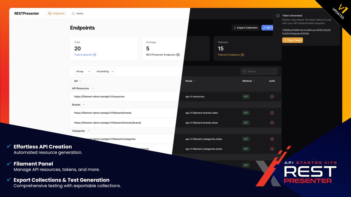 adamlee_dev's tweet photo. v1 is finally here 🎉 We now have are own @filamentphp panel available with #RESTPresenter download here https://t.co/UdbIgzsTSU

Ready to be part of our growing community? Need help or maybe you want to contribute? Join me on Discord and lets chat🙂 https://t.co/rCcuHlJnM0 https://t.co/bwZox2yVAU