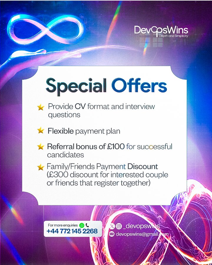 _devopswins's tweet image. It is finally here!
DevOps AWS and Azure Cloud Coaching 🔥🔥🔥

Have you set your alarms?
Hope you are very ready.

We don&apos;t go back on our words.
Check out our special offers and see that we got you covered 😊

See you by 7pm UKtime...

#devops 
#Dday
#CloudCoaching 
#AWS
#Azure