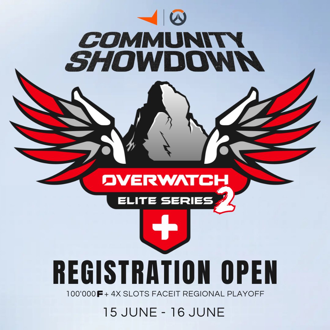 Overwatch Swiss Elite Series #2 🏆

We are pleased to announce our participation in the FACEIT Community Showdown event ! 🇨🇭

Our tournament will be held next weekend:
🗓Group Stage: June 15 - 15h00
🏆Playoffs:  June 16 - 14h00

💸Prize: 100.000 FACEIT Points + 4 slots for the