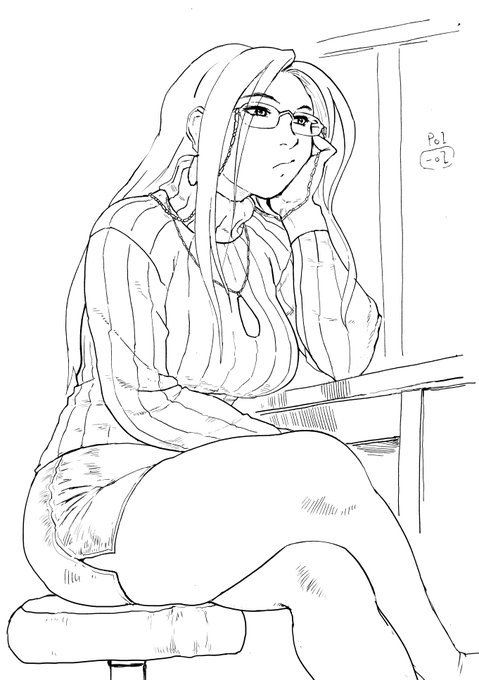 去年よそ様で描いた、水無月響子先生。 