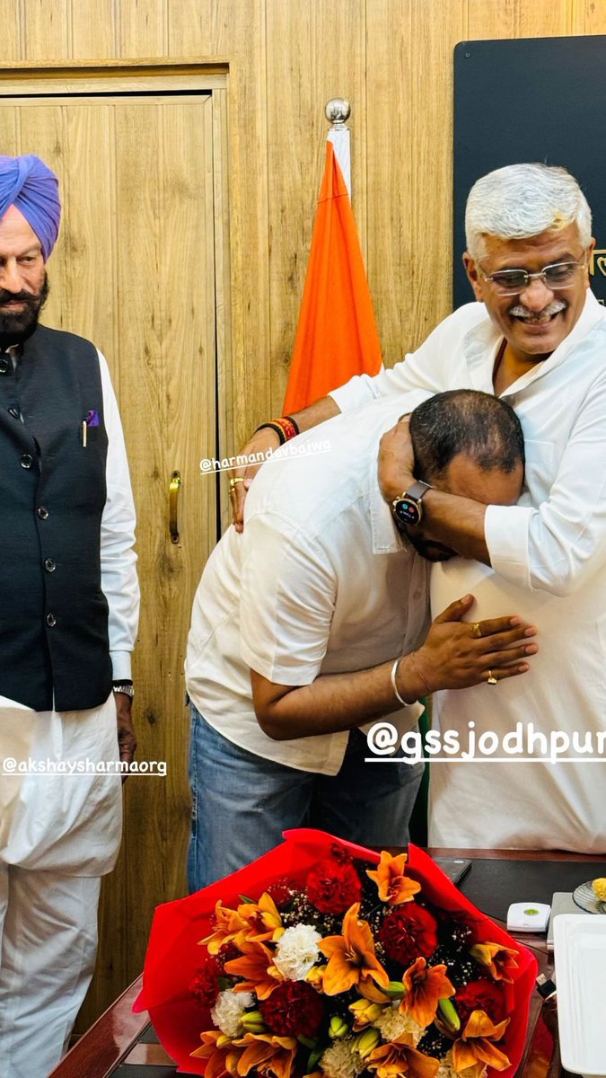 DaamanB's tweet photo. Met and congratulated our leader @gssjodhpur ji at Delhi for his spectacular win for a third time in a row. 
Modi 3.0

@bajwa_harmandev. https://t.co/BkcP0GaRHv