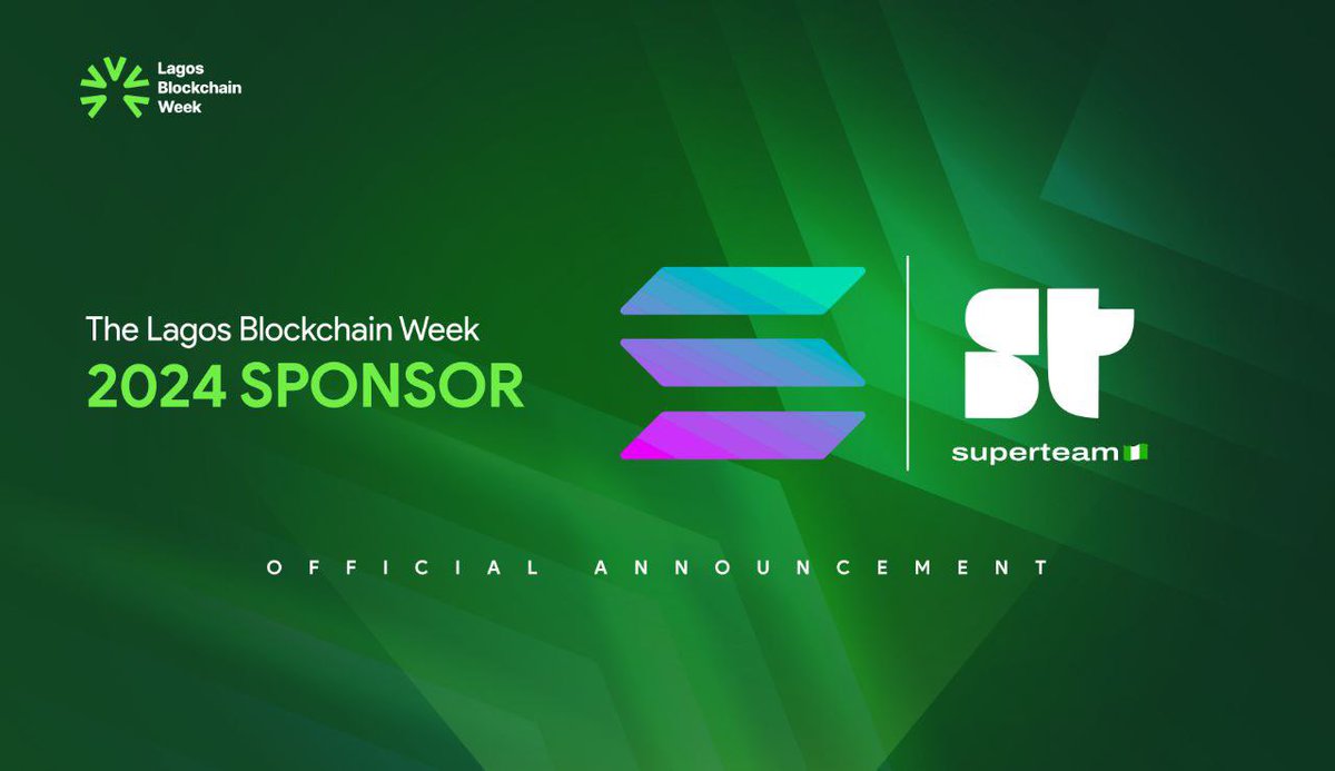SuperteamNG's tweet image. GM 🇳🇬 

We will be LIVE at the #LagosBlockchainWeek from Monday - 10th June to Saturday - 15th June, at Radisson Ikeja 🚀 

Stop by the ‘Solana | SuperteamNG’ booth for some cool merch, and to learn about all the exciting stuff happening in our ecosystem 🔥