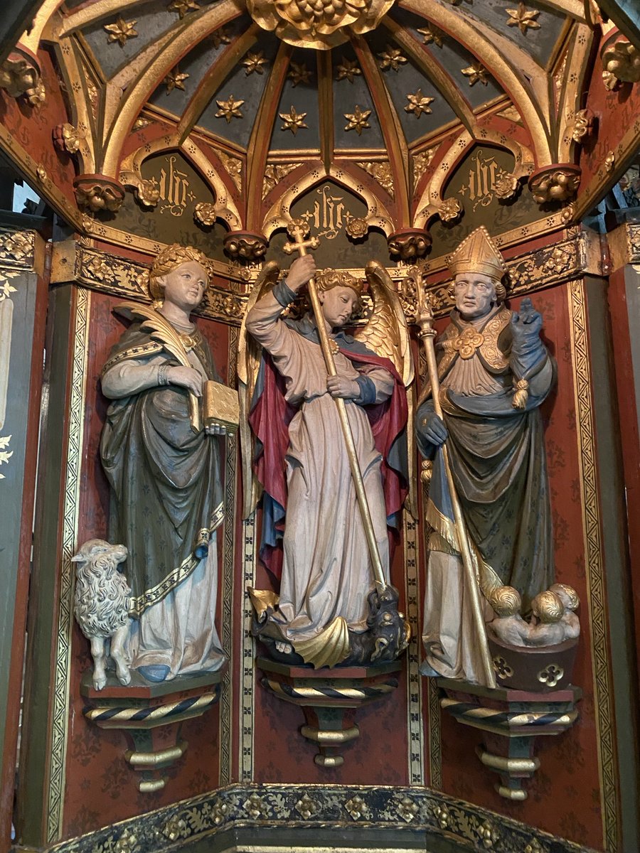 Megthelibraria1's tweet photo. I can’t wait till Friday to share this. It’s the font cover at St Helen’s #BrantBroughton. We were lucky enough to meet the key holder who opened the font cover to show us this!! #fonts #churches https://t.co/apl3mAsbEd