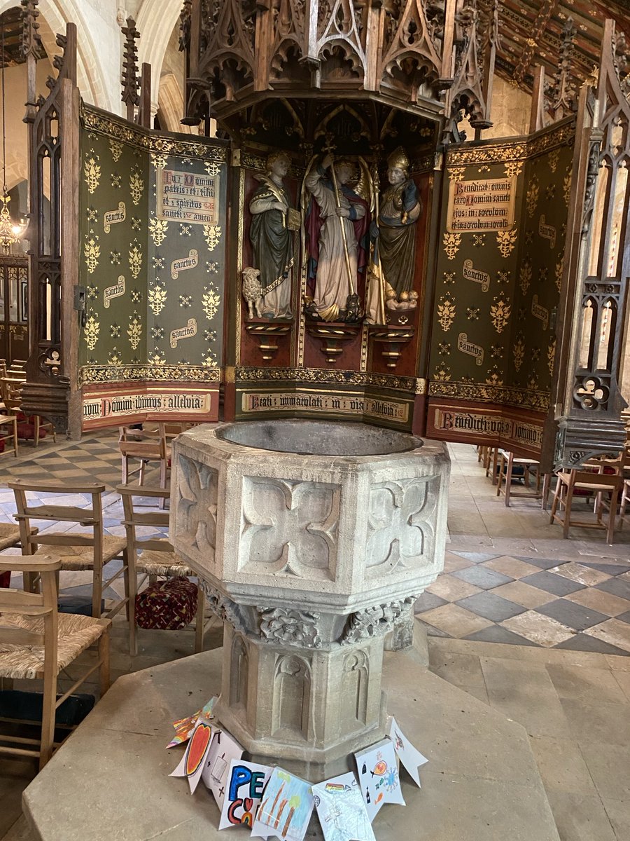 Megthelibraria1's tweet photo. I can’t wait till Friday to share this. It’s the font cover at St Helen’s #BrantBroughton. We were lucky enough to meet the key holder who opened the font cover to show us this!! #fonts #churches https://t.co/apl3mAsbEd