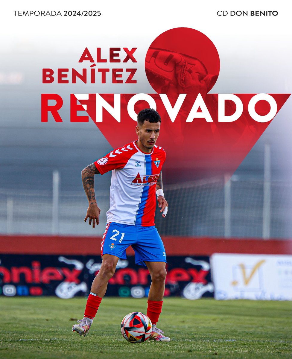 CDDonBenito_'s tweet photo. 🔴 #OFICIAL | Alex Benítez vestirá la camiseta rojiblanca en 2ª Federación.

🇮🇨 El canario ha sido una pieza clave en el ascenso. No me atrevo a decir cuál es su posición. 😅

¡Nos vemos pronto, @alemabe88! 🙌🏽 https://t.co/FyYER6j5bT