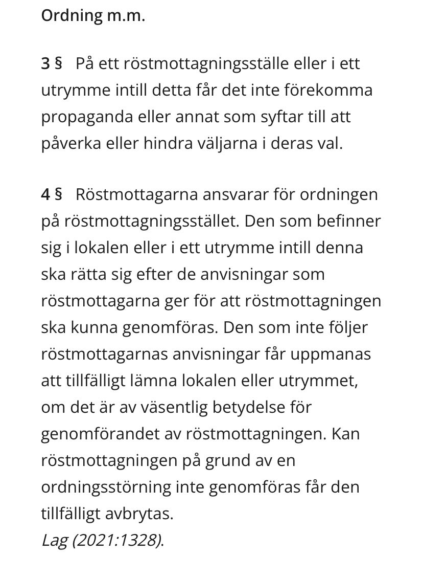 MartinAagaard's tweet photo. En liten påminnelse om vallagen https://t.co/9aTUo3ugzL