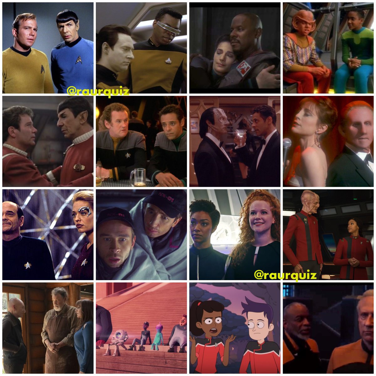 raurquiz's tweet photo. #NationalBestFriendsDay #startrek #kirk #spock #laforge #data #dax #sisko #bashir #kiranerys #obrian #nog #jakesisko #garak #odo #7of9 #doctor #triptucker #reed #tilly #burham #saru #picard #riker #troi #lowerdecks #mariner #boimler #gwyn #dal #jankompog #zero #murf #roktahk https://t.co/QSsfsLATen