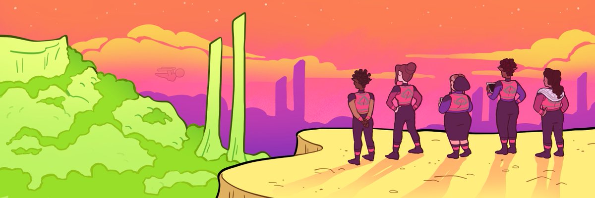 RAYDRAWSDALY's tweet image. Some red vests looking out over a bright future!🪐
#originalcharacter #StarTrek #ImageDescription in #AltText