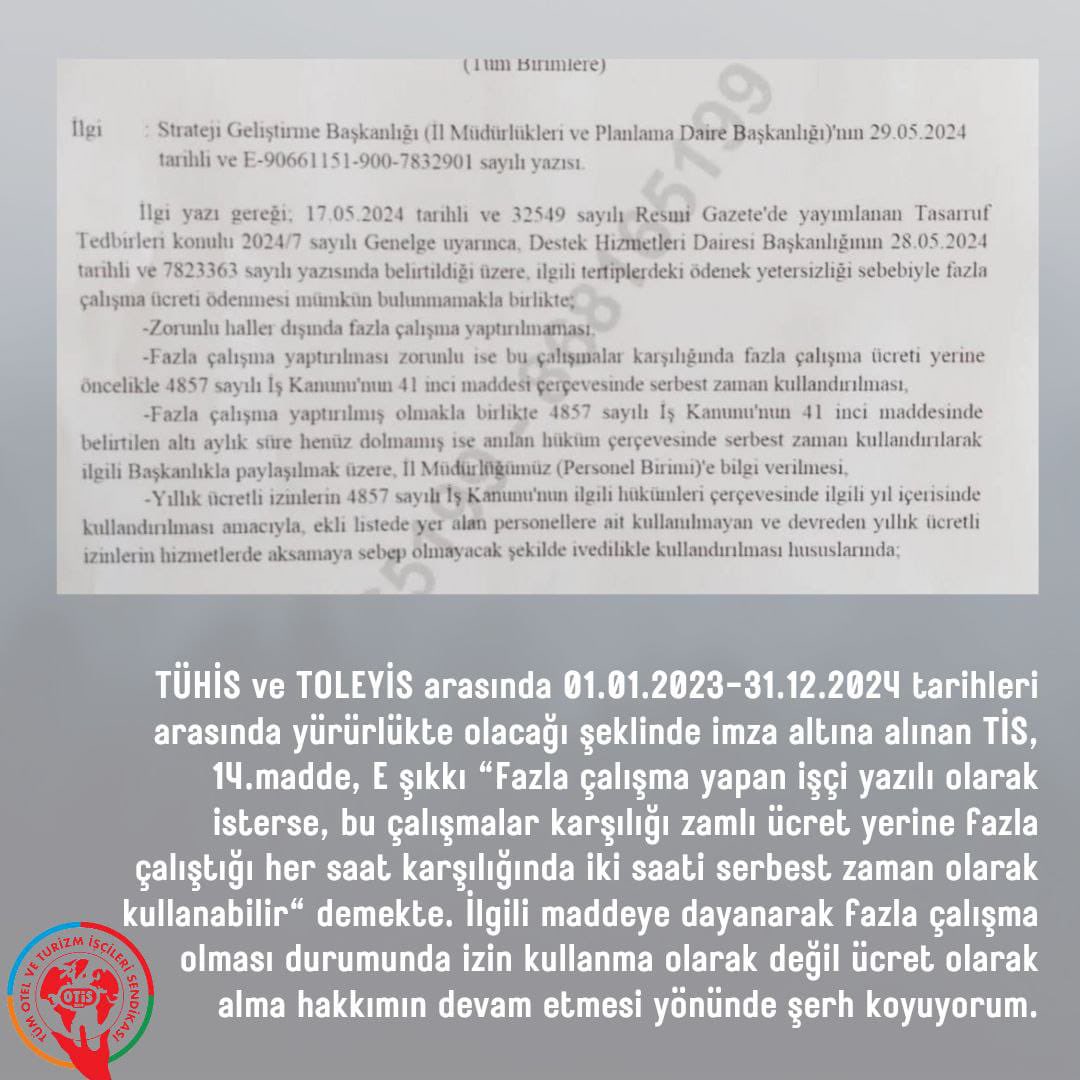 Otel Ve Turizm İşçileri Sendikası tweet media