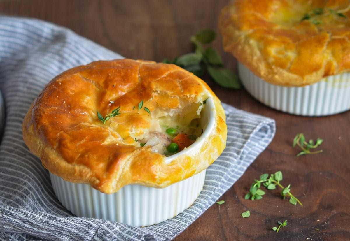 We are serving salmon pot pie with house salad today!