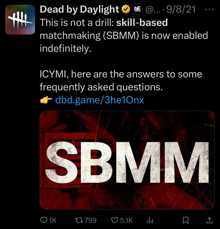 Epic_Edster's tweet photo. LMAO THEY USED THE DBD SBMM IMAGE https://t.co/OIfqpukFt9