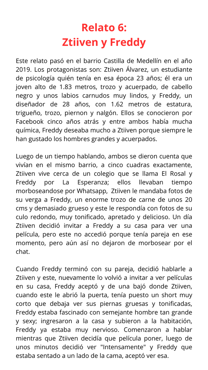 Devimon126's tweet photo. Relato 6:
Medellín año 2019. Ztiiven y Freddy 👇🏼
@EventosGayMed @medellingei @Medellingrindr1 @EventosGayCo @Cuentos69 @ReelatosGY @GayRelatosPorno @relatosgay10 https://t.co/lhqvVmQ8yF