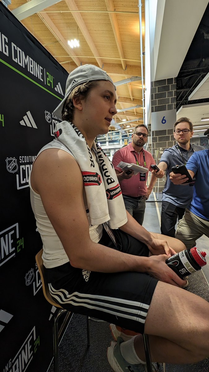 SEllisHockey's tweet image. Stian Solberg said he switched to defense when he was 14 when a teammate peed in a shower and his coach told him to take his place at defense.

That's a new one. #NHLDraft