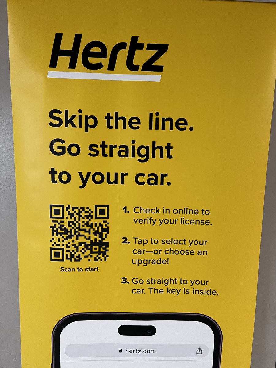 AllenSpencer5's tweet photo. Hey @Hertz I booked with you for convenience - so I wouldn’t have to stand in line. Yet here at MEM I’m being told I have to stand in a long line with one person working, despite your texts, emails and signs telling me to just get in the car and leave. https://t.co/kgmXyqmisI