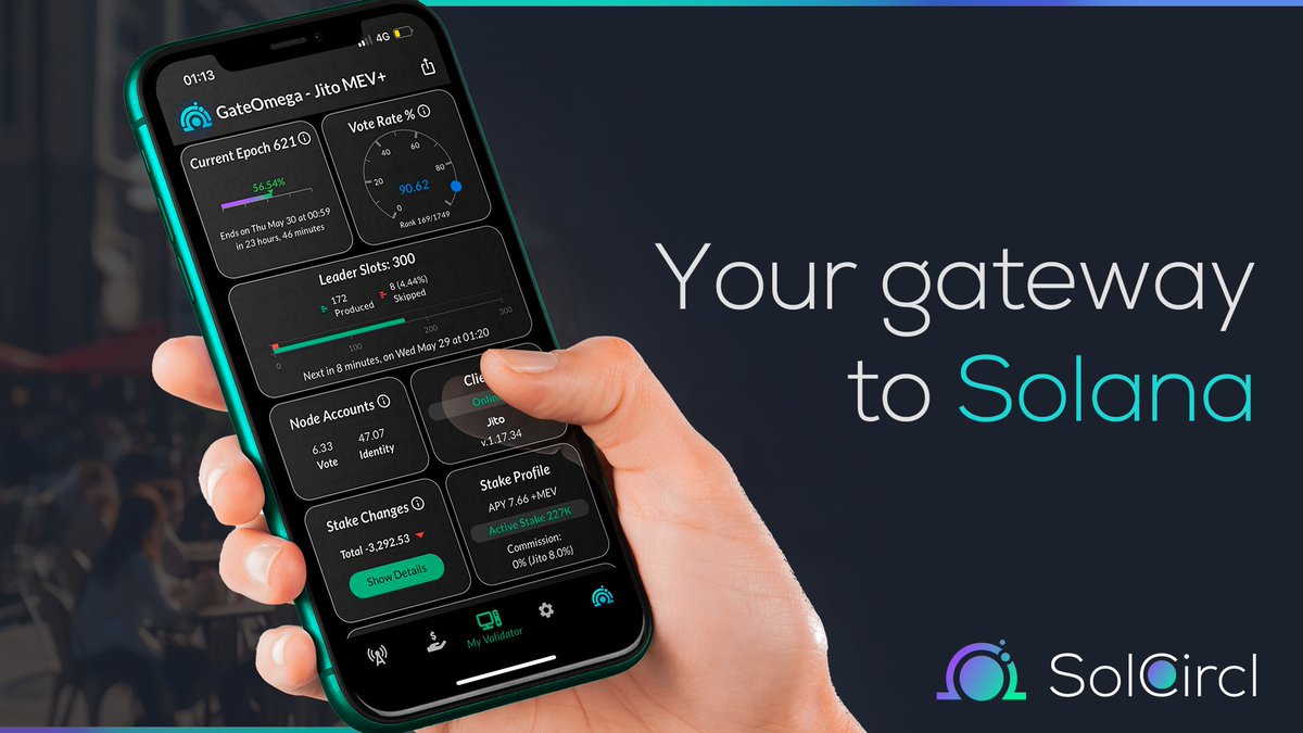 GateOmega's tweet image. 🚀 We&apos;re thrilled to announce the launch of SolCircl Mobile App, your ultimate mobile tool for #ValidatorMonitoring and #PortfolioTracking on the #Solana blockchain! 📱✨ Available now on iOS and Android. Check our link tree or search on mobile stores to download.