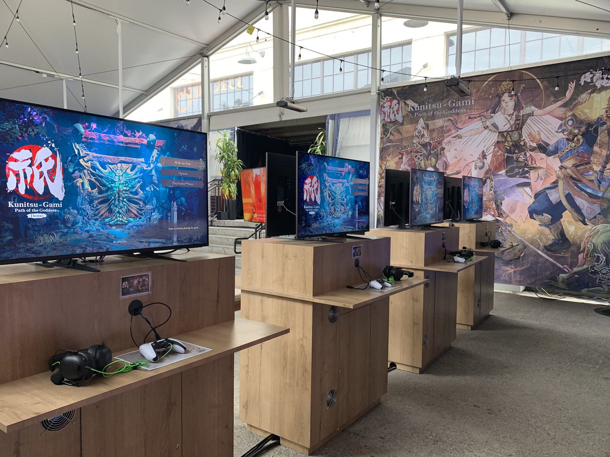 CapcomUSA_'s tweet photo. We’re all set for #SummerGameFest Play Days here at the Capcom booth!

We’ve got playable demos of @Kunitsu_Gami: Path of the Goddess, Street Fighter 6, Monster Hunter Stories, and Monster Hunter Stories 2: Wings of Ruin for attendees to experience. https://t.co/oRWE5k1t6u