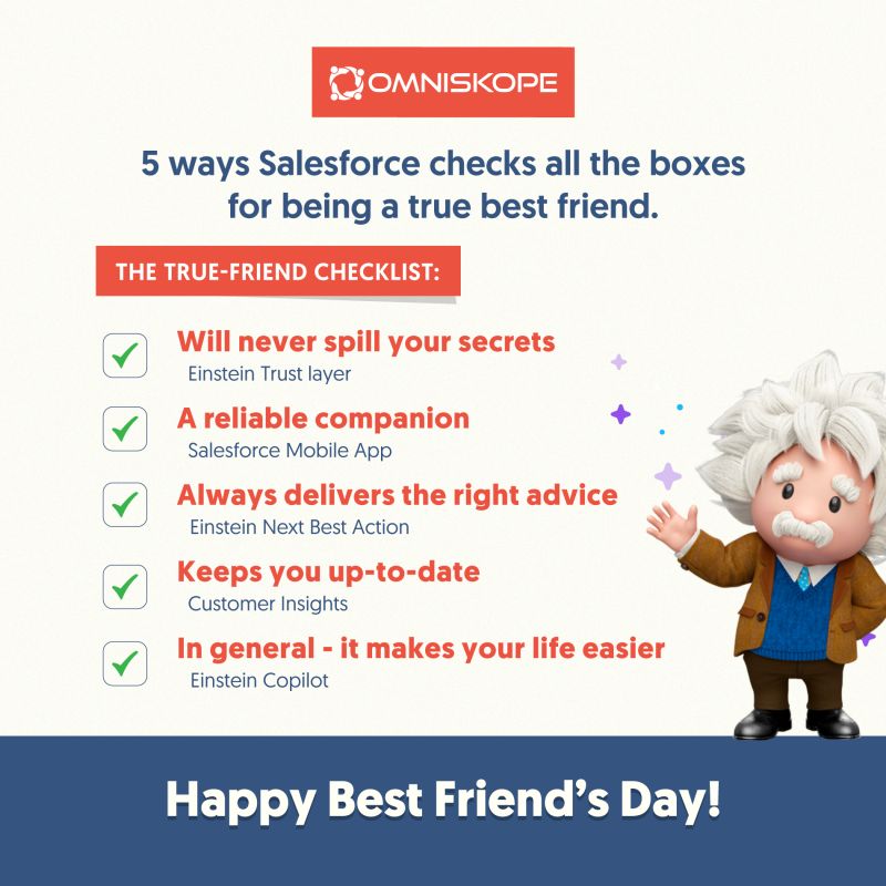 Omniskope's tweet photo. Does your CRM support you like a true friend or lets you down? Find out how #Salesforce checks all the boxes.

#Omniskope #CRM #NationalBestFriendDay https://t.co/BIGUZ59uGI