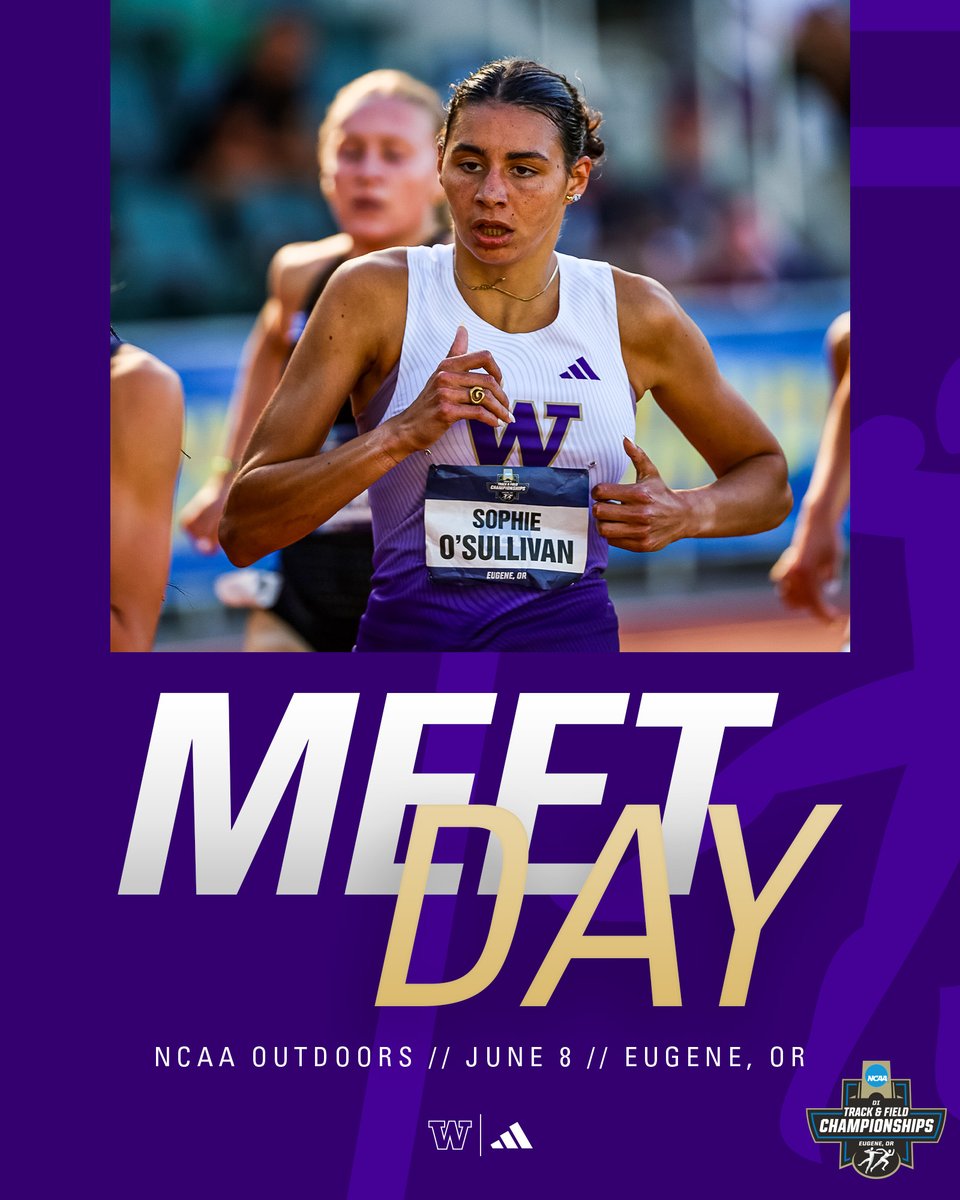 UWTrack's tweet photo. Junior Sophie O'Sullivan takes us home today in the women's 1,500m final.

📍 Eugene, OR
⏰ 1500m Final at 2:41pm
📊 https://t.co/ySrcDIYoYz
📽️ ESPN (https://t.co/vAwFLIxzBD)

#GoHuskies https://t.co/ejYhxCEqP6