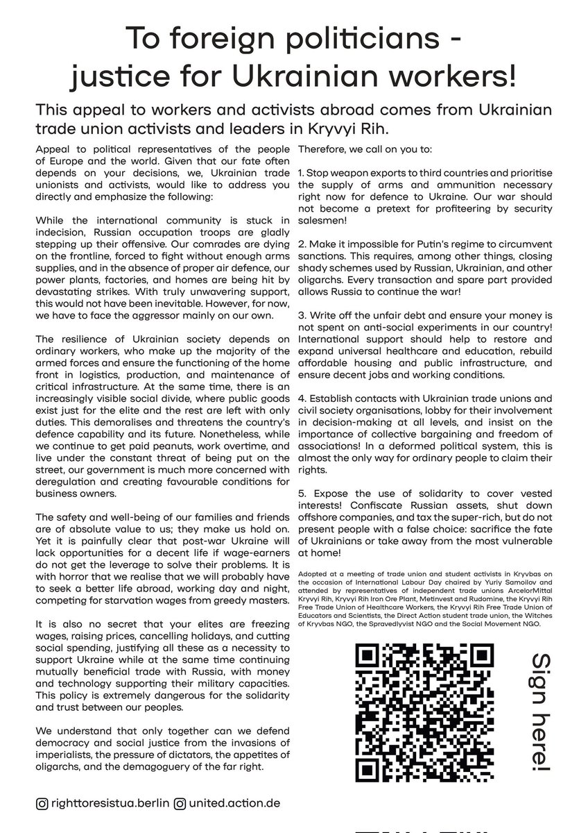 Support the Appeal by Kryvyi Rih, sign and spread!

docs.google.com/forms/d/e/1FAI…