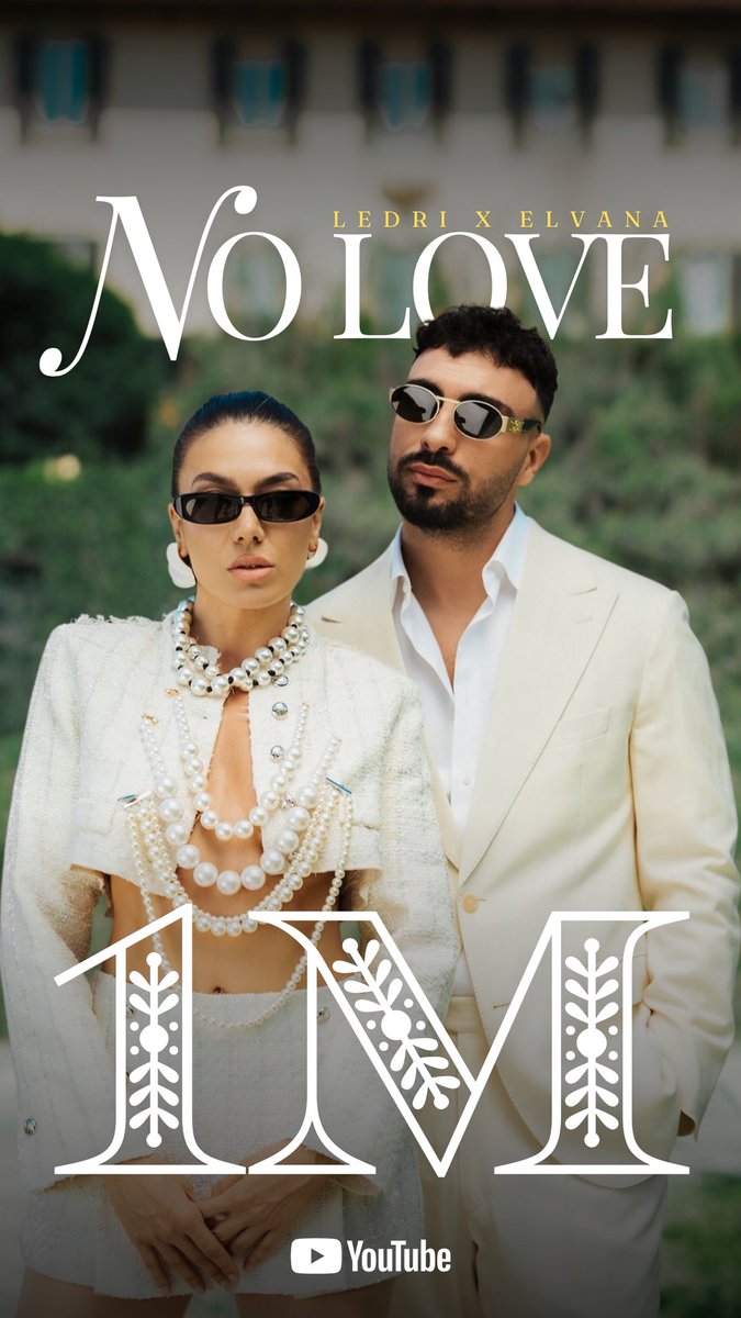 iconelvana's tweet photo. #NoLove surpassed 1MILLION views on #YouTube 🤍🥂 
and is trending 
#Albania #Austria #Sweden #Switzerland #Germany #NorthMacedonia #Belgium 🔥

#ElvanaGjata #LedriVula https://t.co/88L7cB5L6L