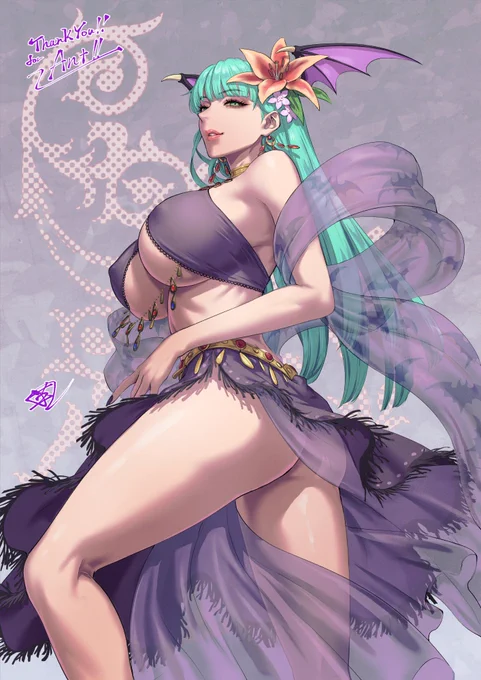 skebにてコミッションイラストのモリガン! 