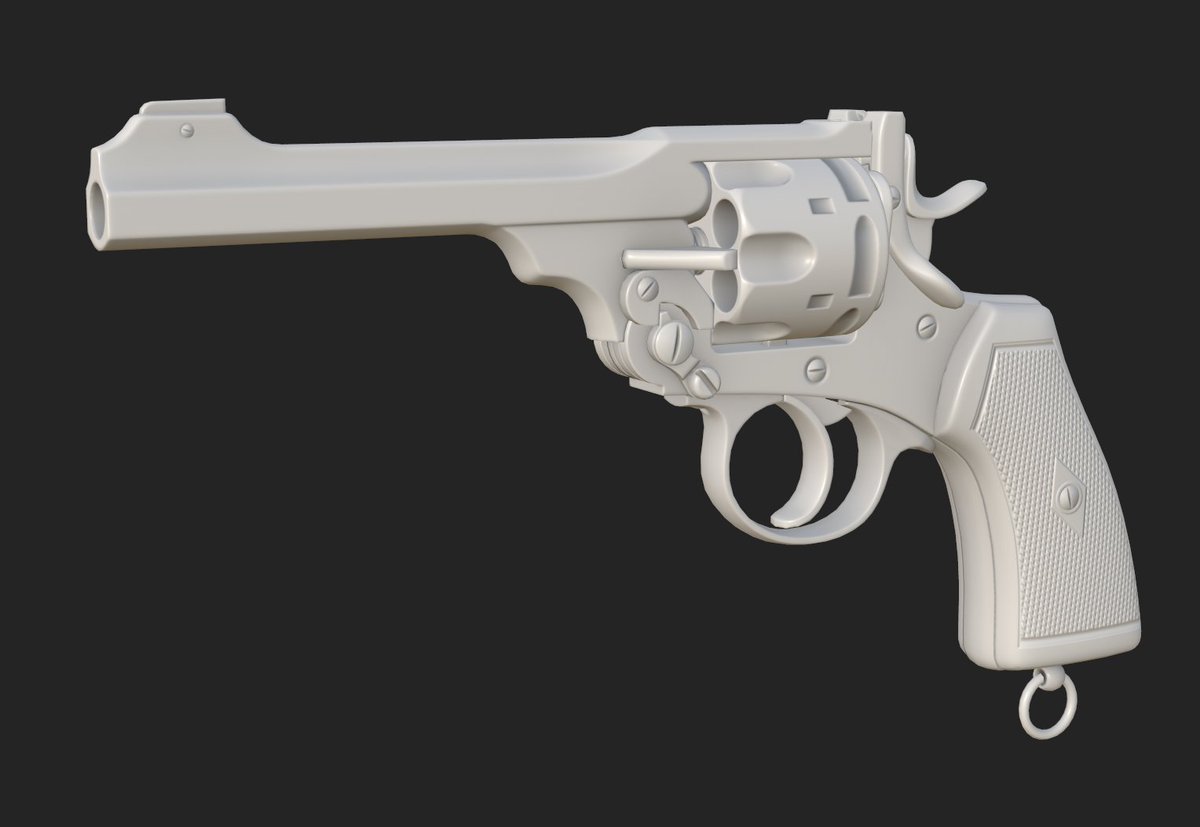 Zobellin's tweet image. It is a webley! We have the amazing hardsurface artist @Emalphi making all the weapon models, we're working on adding a shotgun aswell. 

Steam page is coming soon, we're a bit early into development but we're working hard on making something cool to show soon tho 🫡