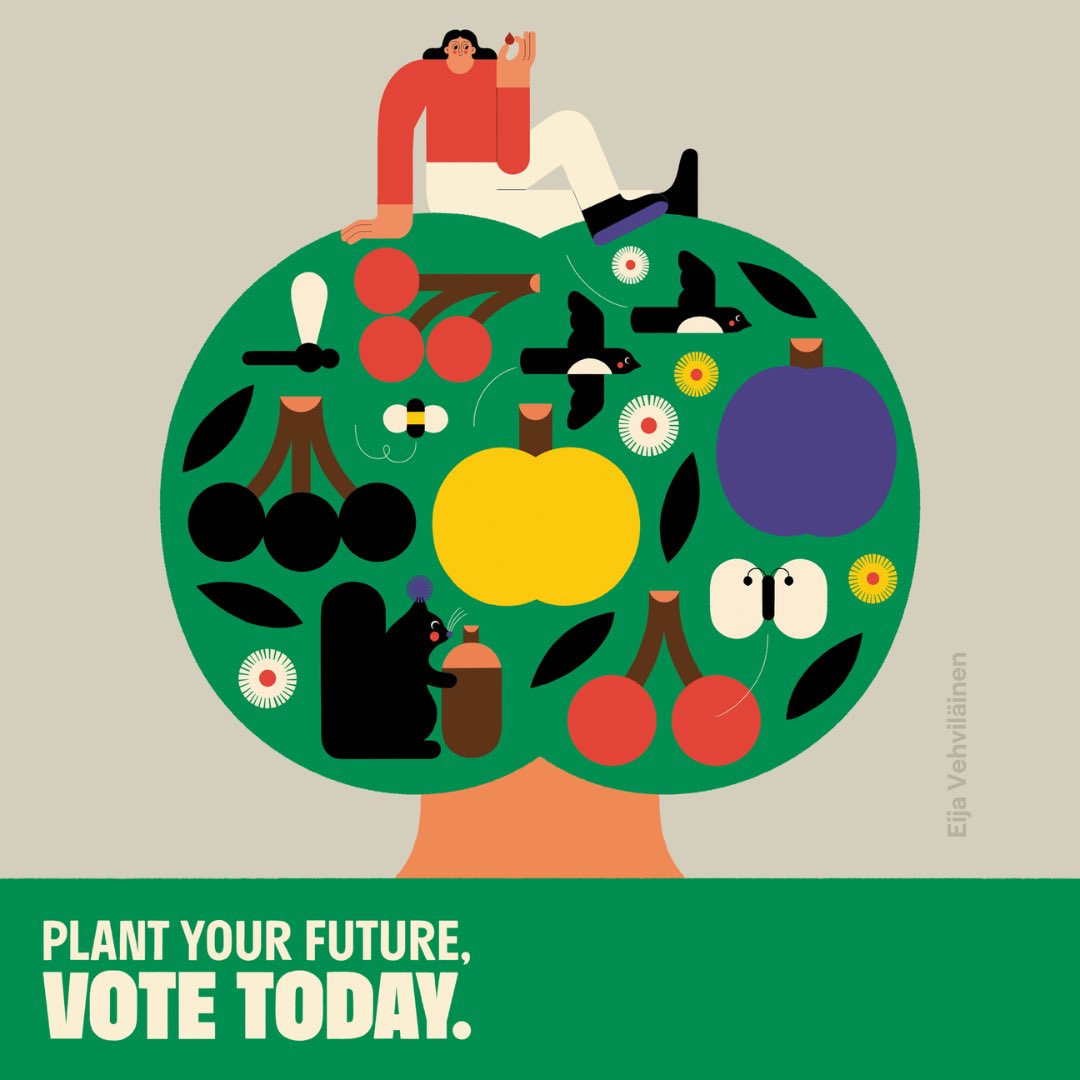 Haven't shared a poster from Get Out &amp; Vote by <a href="/fine_acts/">Fine Acts</a> yet? Now's your chance!📢
 
#Elections are on across #Europe, so let's spread the word &amp; hit the polls. 
Get your poster here: fineacts.co/get-out
 
🎨 Artwork by @eijavehvilainen under open license.