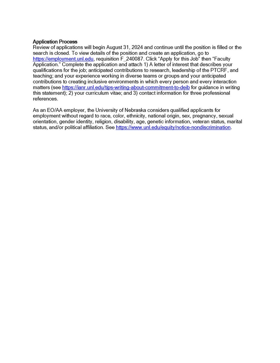 UNL PSI (@unl_psi) on Twitter photo Exciting opportunity to make a difference through plant biotechnology: announcing opening for our next Plant Transformation Core Research Facility Director and Open-Rank Tenure Track Professorship in Crop Improvement employment.unl.edu/postings/91810 RT <a href="/MSU_PRI/">MSU Plant Resilience Institute @msupri.bsky.social</a> <a href="/CABBIbio/">CABBI</a> <a href="/UNL_AgResearch/">UNL Ag Research</a> Exciting opportunity to make a difference through plant biotechnology: announcing opening for our next Plant Transformation Core Research Facility Director and Open-Rank Tenure Track Professorship in Crop Improvement employment.unl.edu/postings/91810 RT <a href="/MSU_PRI/">MSU Plant Resilience Institute @msupri.bsky.social</a> <a href="/CABBIbio/">CABBI</a> <a href="/UNL_AgResearch/">UNL Ag Research</a>