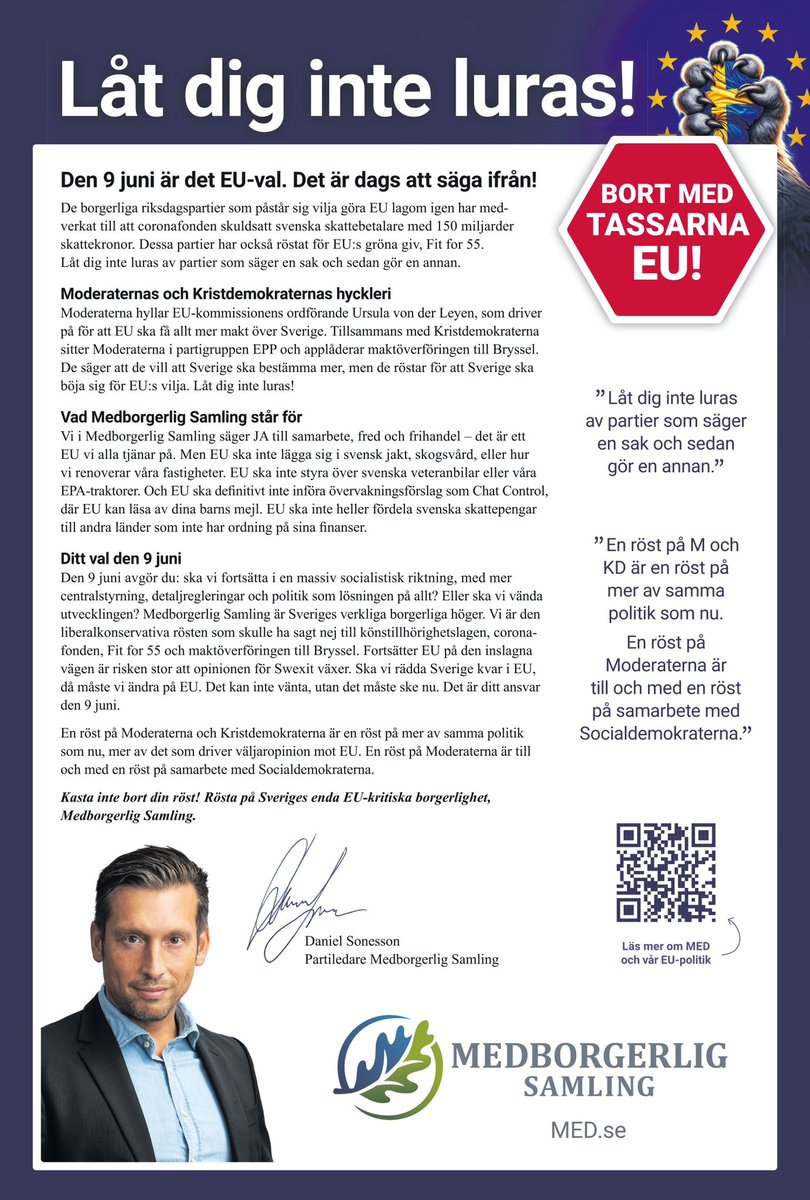 medborgsamling's tweet image. ANNONSEN SOM ÄR FÖR KÄNSLIG FÖR SvD

Vi kände att vi hade något viktigt att berätta för borgerliga väljare. Därför beställde vi i Medborgerlig Samling två helsidor annonsplats i Svenska Dagbladet.  Vi kom överens om pris (inte alldeles gratis) och vår annons skickades in.…